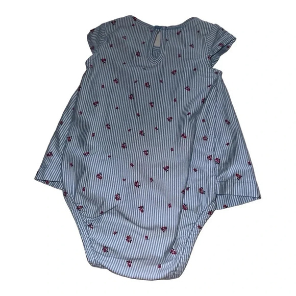 Striped Floral Jersey Sunsuit - Baby Girl 9m - Picture 2 of 5